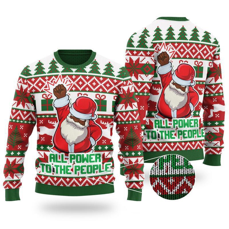 Santa Fist Ugly Christmas Sweater 