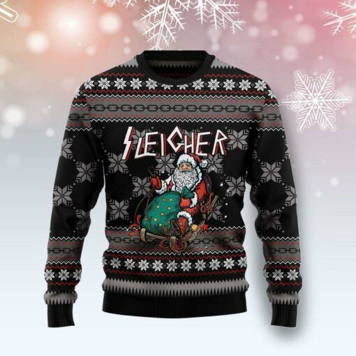 Santa Sleigher Ugly Christmas Sweater 