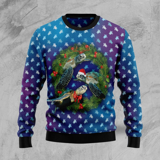 Santa Turtle Ugly Christmas Sweater 