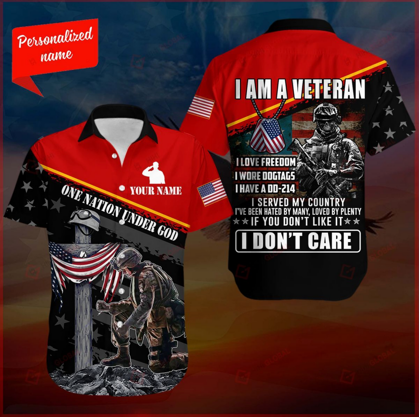I Am A Veteran Personalized All Over Printed Hawaiian Shirt