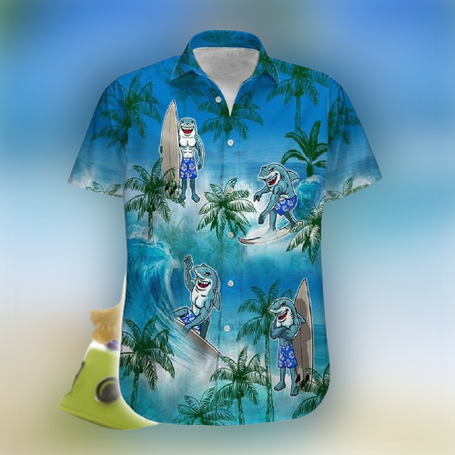 Shark Surfing Hawaiian Shirt | For Men & Women | Adult | HW7113