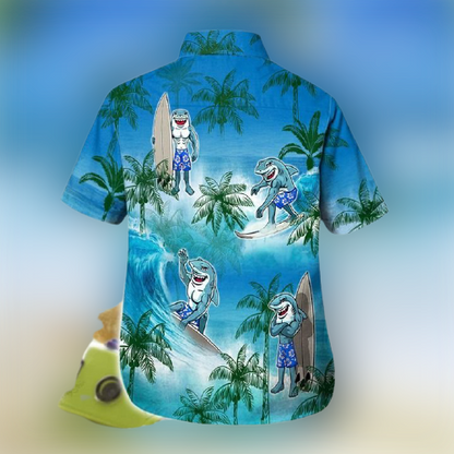 Shark Surfing Hawaiian Shirt | For Men & Women | Adult | HW7113