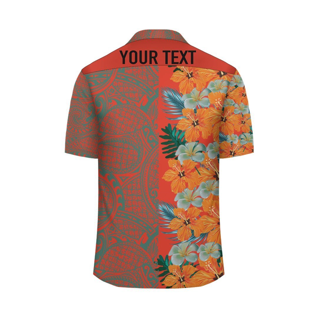 (Personalized) Hibiscus Flowers - Polynesia Hawaiian Shirt - Haka Style