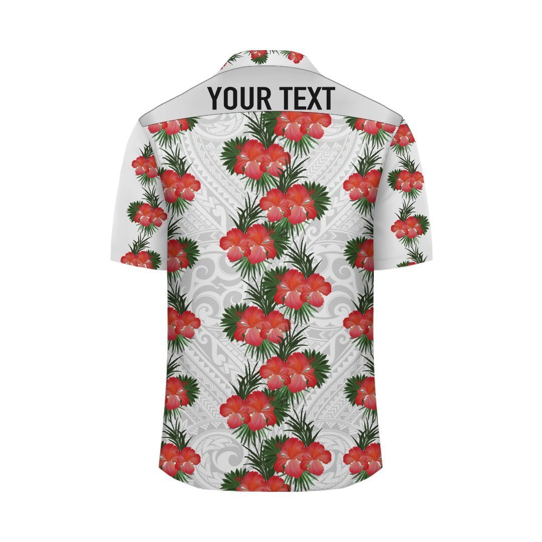 (Personalized) Hibiscus Flower - Polynesia Hawaiian Shirt - Haka Style