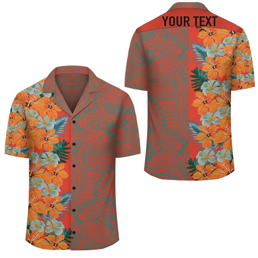 (Personalized) Hibiscus Flowers - Polynesia Hawaiian Shirt - Haka Style