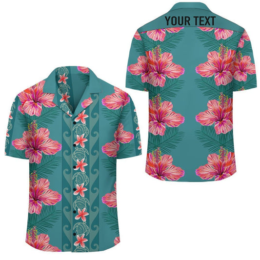 (Personalized) Tropical Flower Polynesia Hawaiian Shirt - Haka Style