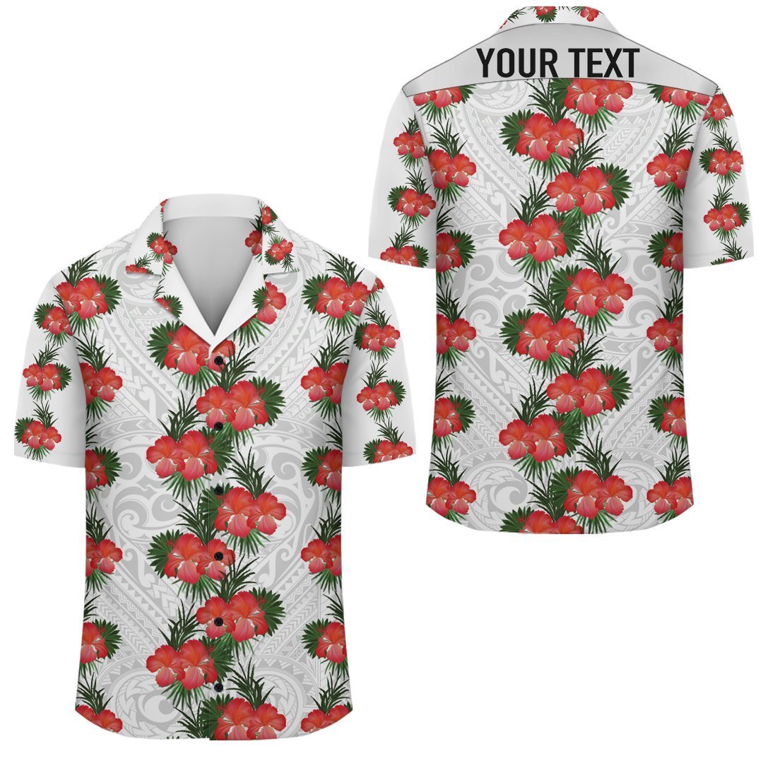 (Personalized) Hibiscus Flower - Polynesia Hawaiian Shirt - Haka Style