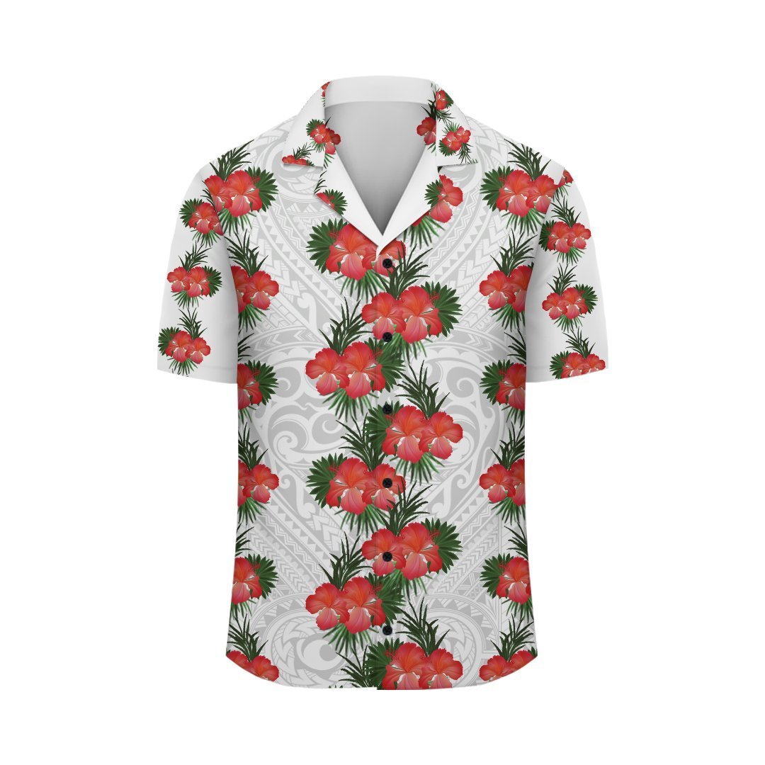 (Personalized) Hibiscus Flower - Polynesia Hawaiian Shirt - Haka Style