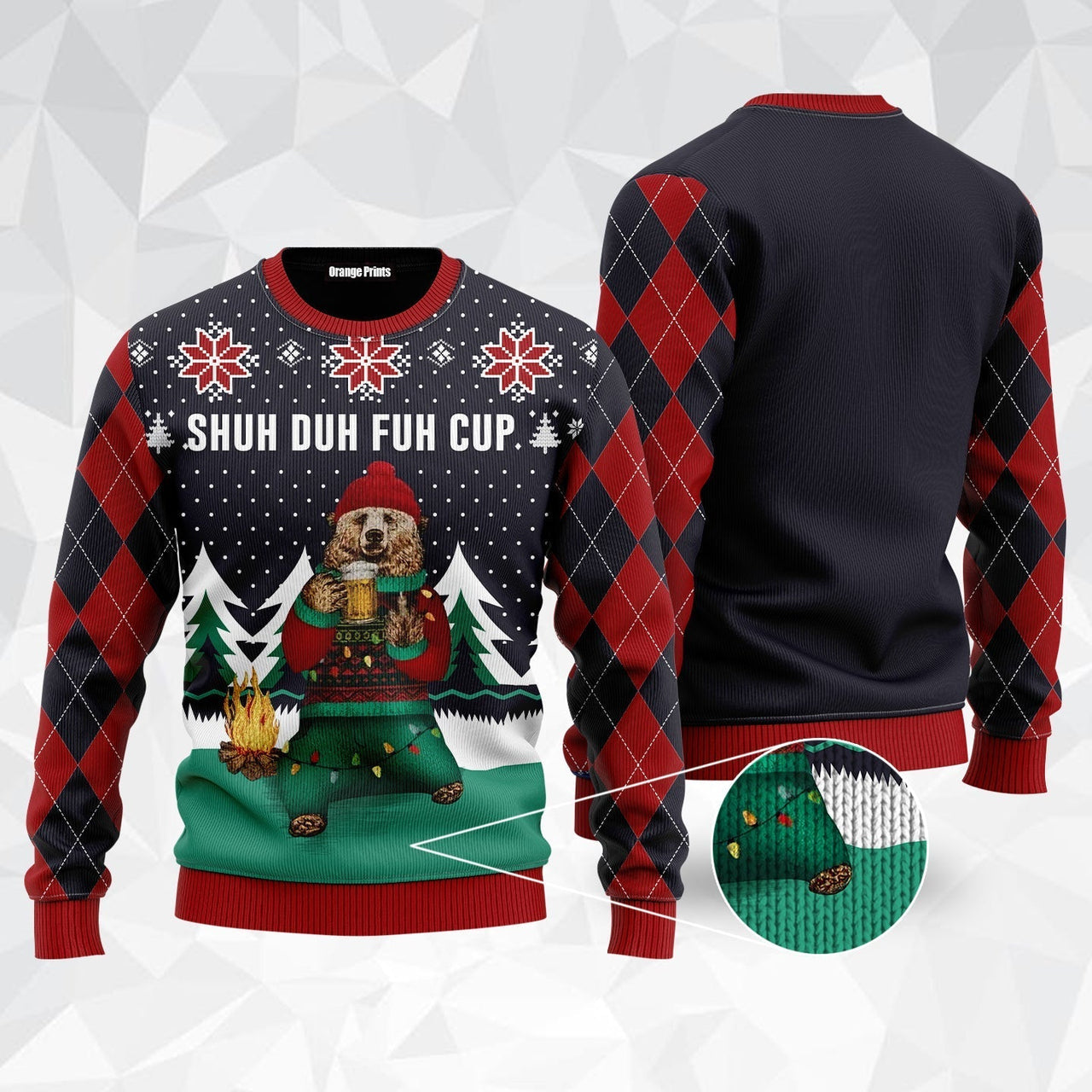 Shuh Duh Fuh Cup Beer Ugly Christmas Sweater 