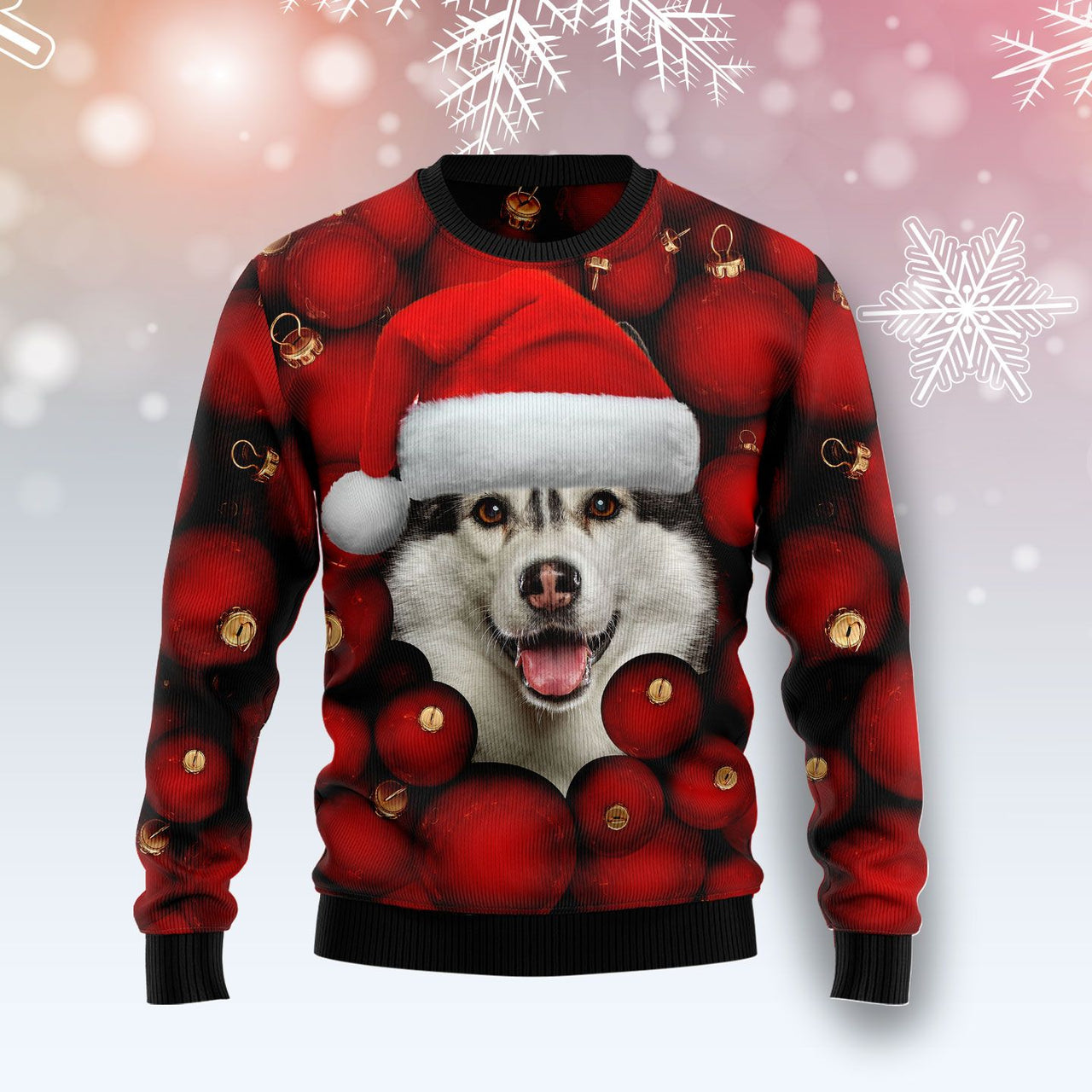 Siberian Husky Ornament Ugly Christmas Sweater 