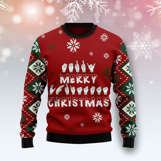 Sign Language Merry Christmas Ugly Christmas Sweater 