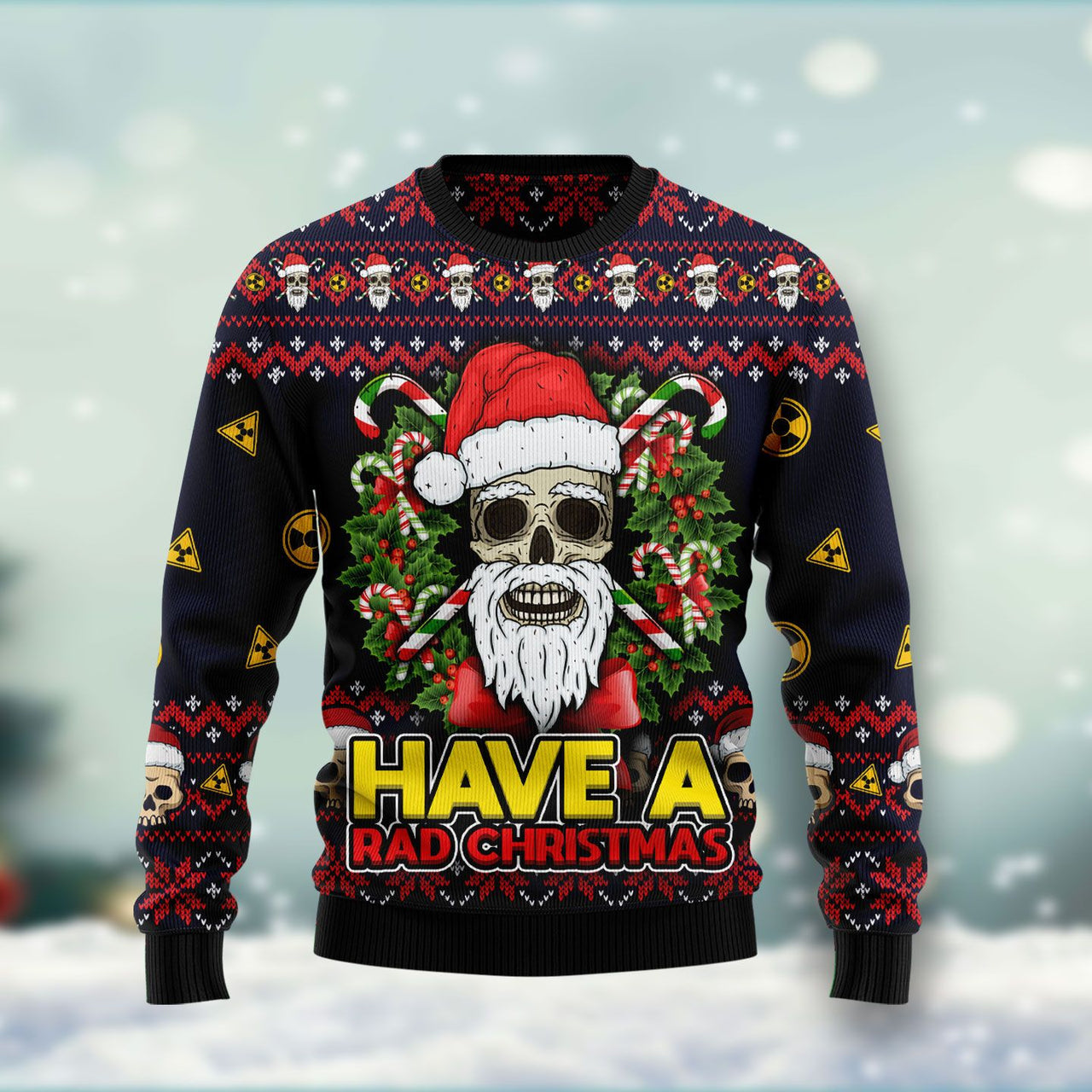 Skull Have A Rad Christmas Ugly Christmas Sweater 