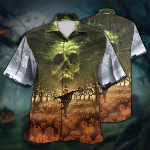 Skull Sky Pumpkin Halloween Hawaiian Shirt | For Men & Women | Adult | HW9074