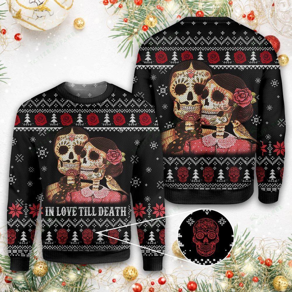 Skull Couple Ugly Christmas Sweater 