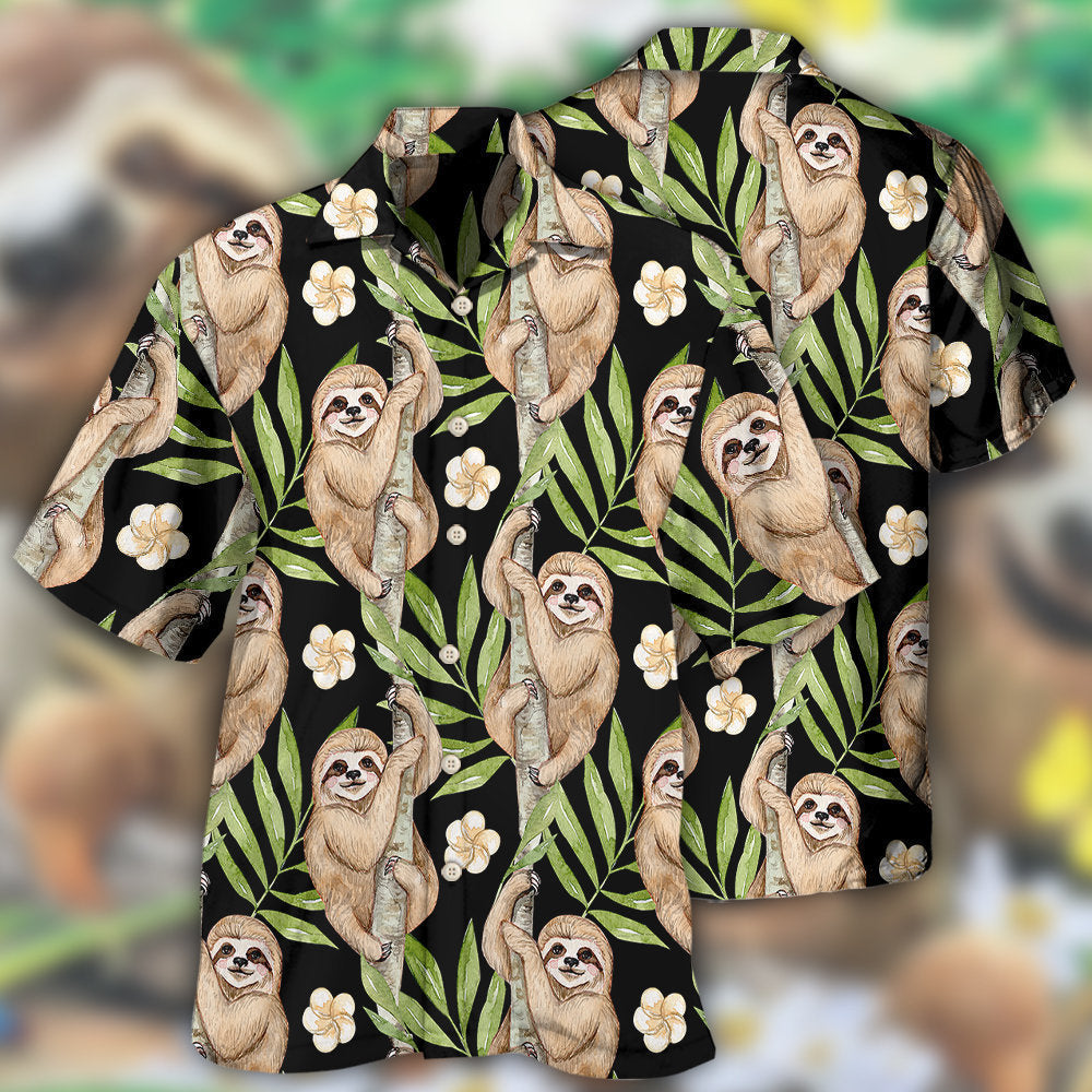 Sloth tropical leaf - Hawaiian shirt