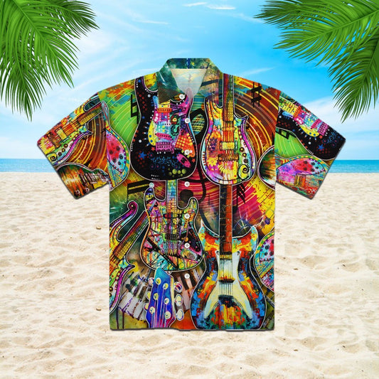OragonTee Colorful Music Guitar Hawaiian Shirt | For Men & Women | Adult | HW4664