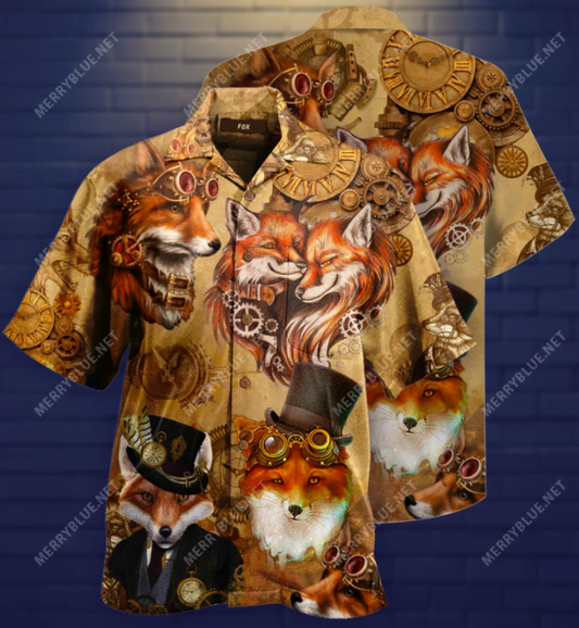 Steampunk Fox hawaiian shirt