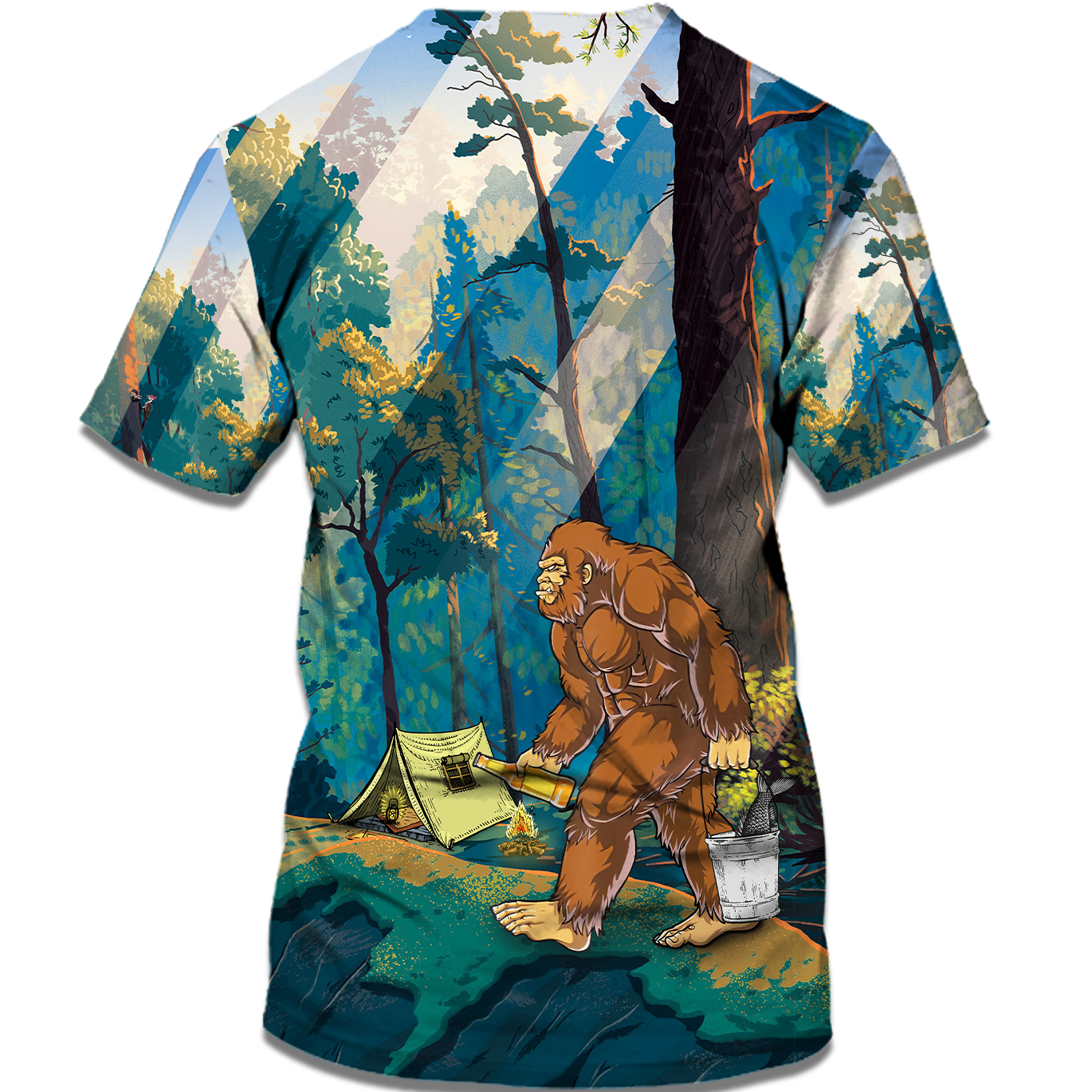 America - Bigfoot Go To Camping 103 Style Hawaii Shirt Hawaiian Shirt