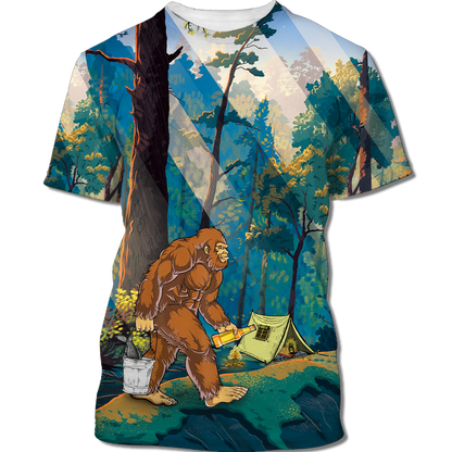 America - Bigfoot Go To Camping 103 Style Hawaii Shirt Hawaiian Shirt