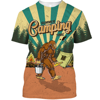 America - Bigfoot Go To Camping 2 Style Hawaii Shirt Hawaiian Shirt