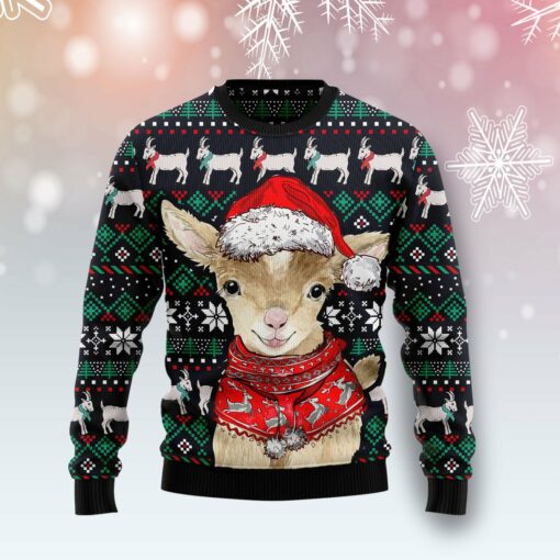 Cute Goat Xmas Ugly Christmas Sweater 