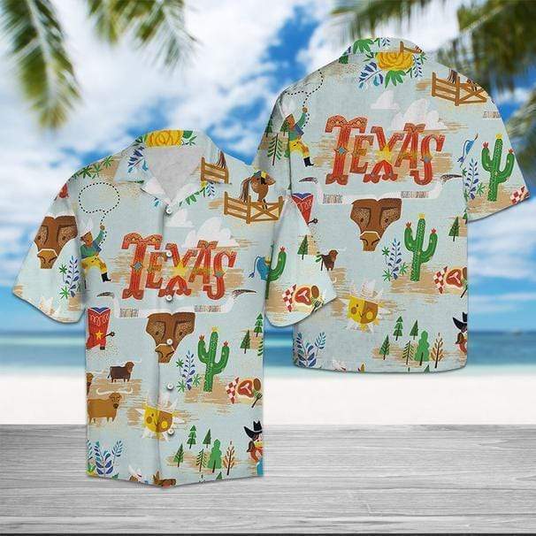 Amazing Cowboy in Texas Hawaiian Aloha Shirt #Xh