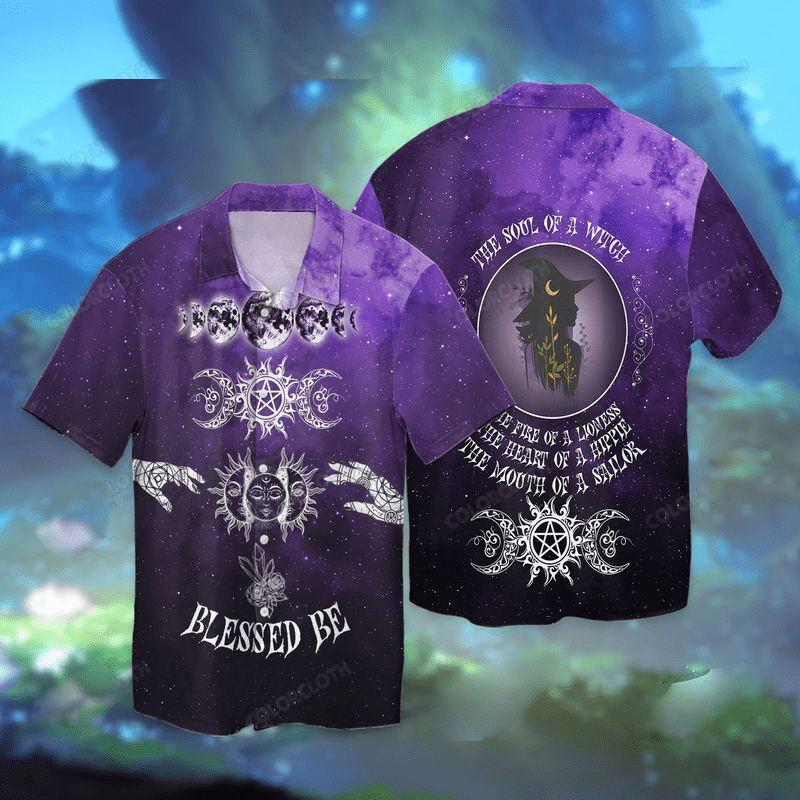 Blessed Be The Soul of A Witch Halloween Hawaiian Shirts #Lk