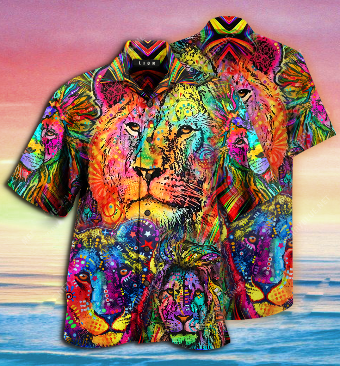 Amazing Lion Colorful Hawaii Shirt Unique Beach Hawaiian