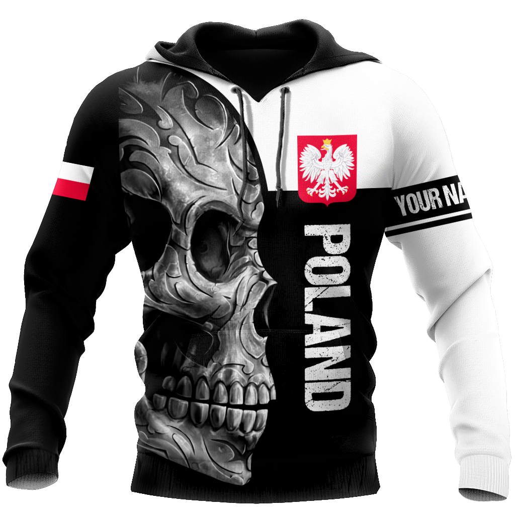 Personalized Polska Skull All Over Printed Unisex Hoodie