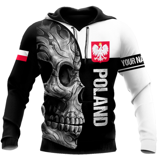 Personalized Polska Skull All Over Printed Unisex Hoodie