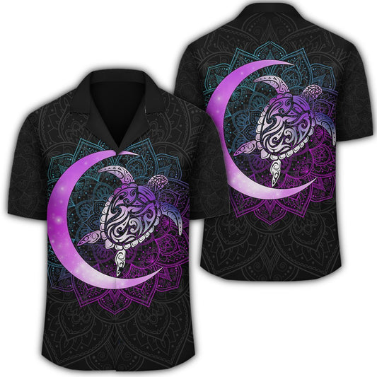 Hawaii Turtle Mandala Hawaiian Shirt - Galaxy Purple - AH