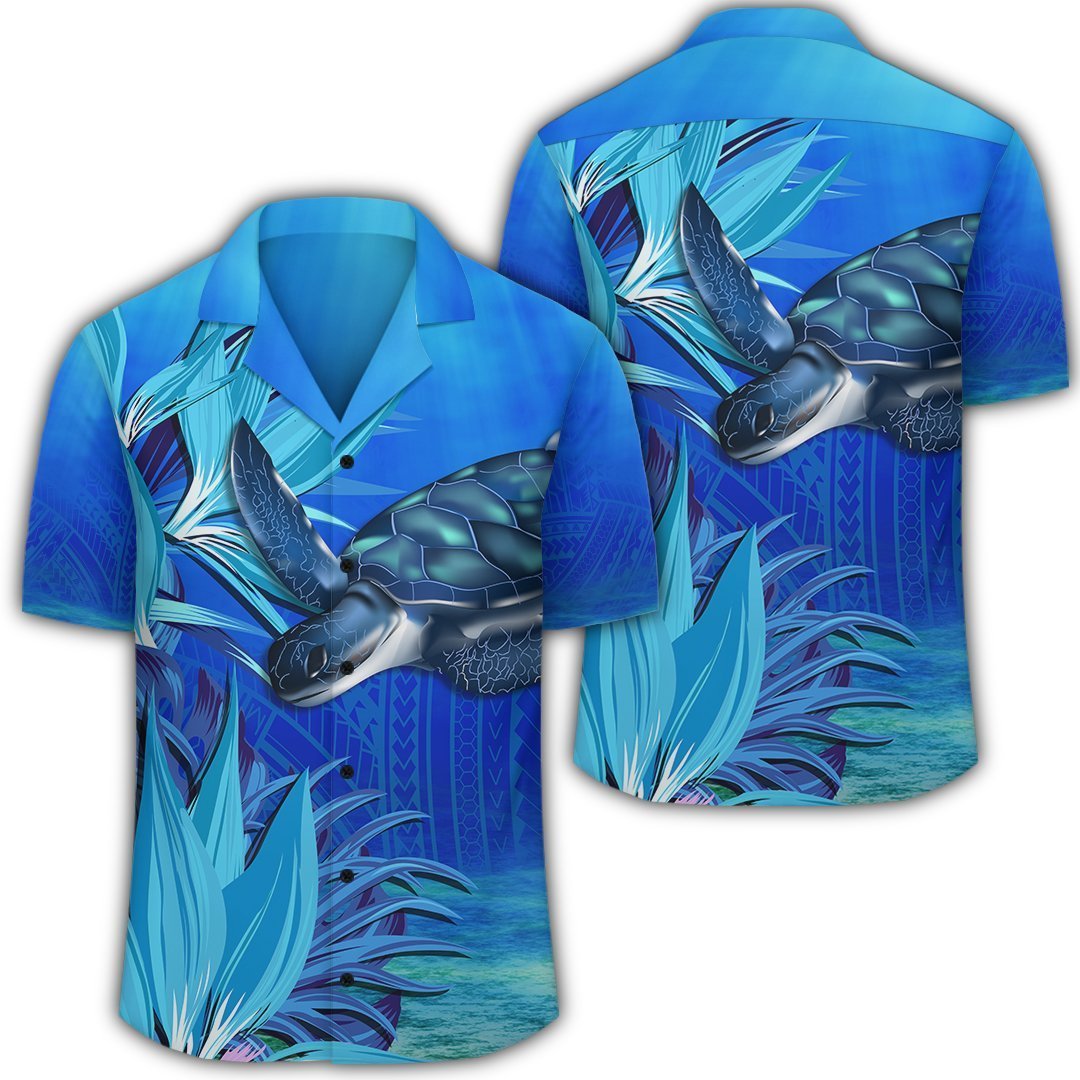 Hawaii Blue Turtle Paradise Hawaiian Shirt - Breath Ocean - AH