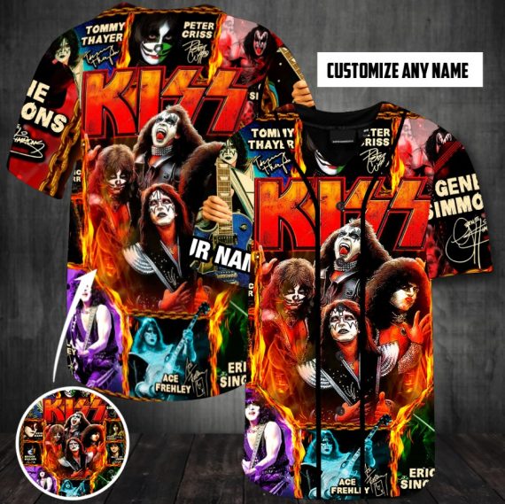 Customize fall In Love With Kiss Band Unisex Short Sleeve Hawaiian Shirt