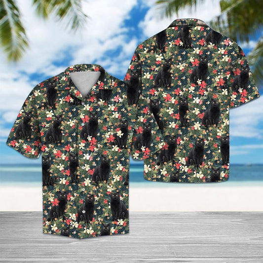 Tropical Black Cat Hawaiian Shirt