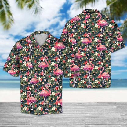 Tropical Flamingo Hawaiian Shirt | Hawaiian Shirt For Men | Hawaiian Shirt For Women | HW4323