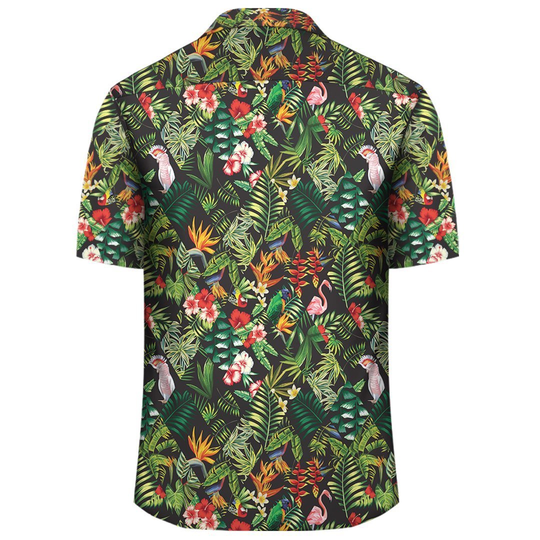 Tropical Flamingo Hibiscus Hawaiian Shirt