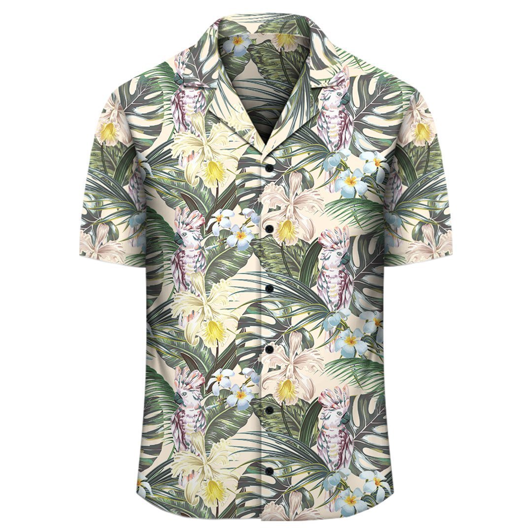 Tropical Jungle Parrots And Flamingos Hawaiian Shirt