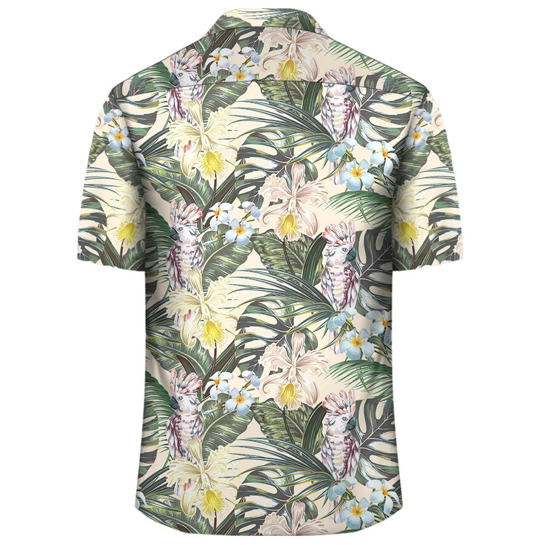 Tropical Jungle Parrots And Flamingos Hawaiian Shirt