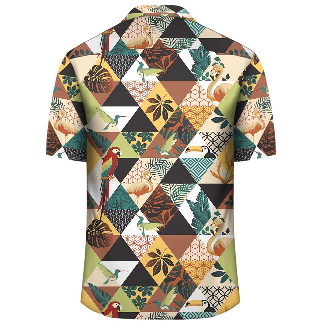 Tropical Jungle Parrots And Flamingos Pattern Hawaiian Shirt