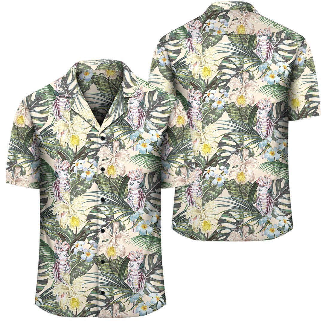 Tropical Jungle Parrots And Flamingos Hawaiian Shirt