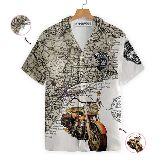 Trouble Makers Born To Ride Custom Hawaiian Shirt Unique Motorcycle Shirts