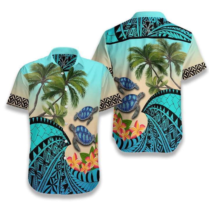 Coconut Tree Polynesian Turtle Hawaiian Shirt