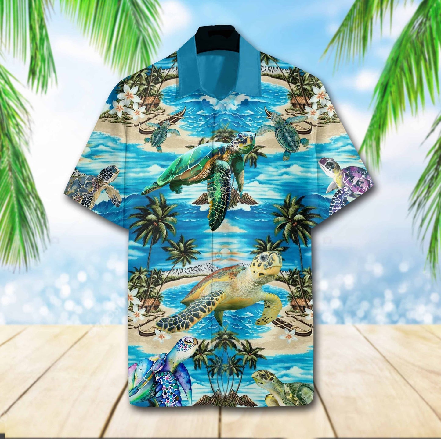 Turtle Beach Hawaiian Shirt 3D