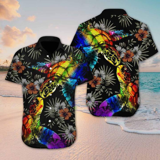 LGBT Turtle Flower Hawaiian Shirt | For Men & Women | Adult | HW3703