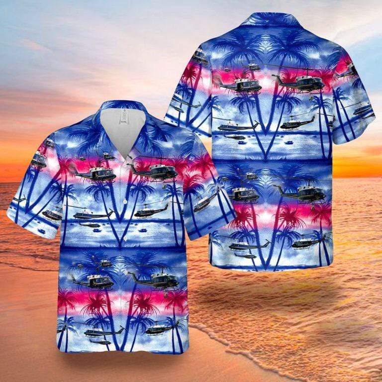 Amazing Helicopter Uh-1N 1St Hawaiian Shirts Or Shorts Unique Beach Shirt