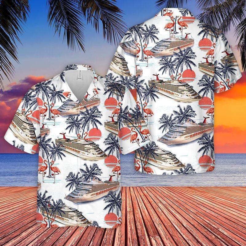 US Cruise Ship Half Moon Cay Flamingo Wine Hawaiian Shirt | For Men & Women | Adult | HW9492