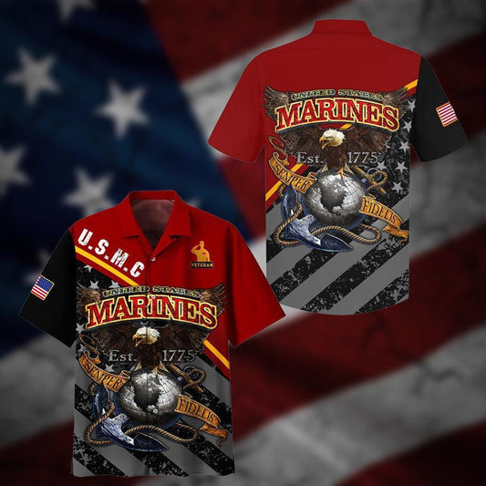 Happy Memorial Day Marines Veteran Hawaiian Shirt