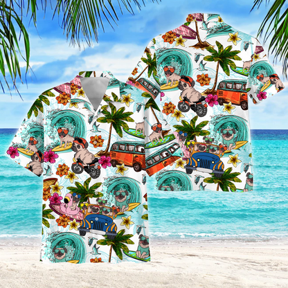 Pug Hawaiian Shirt Bt
