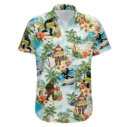 Vintage Flower and Bigfoot Hawaiian Aloha Shirts #Dh