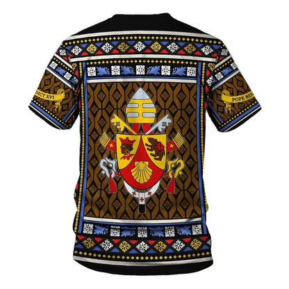 3D Hawaiian Outfit Pope Benedict Xvi Coat Of Arms Shirt